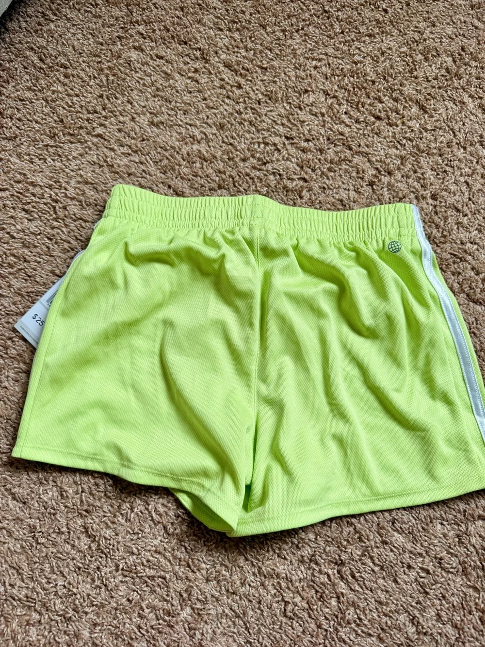 Adidas lime green athletic shorts girls XL